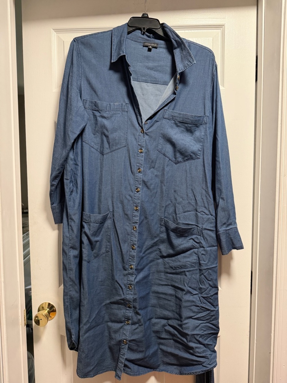 Universal Standard Denim Blue Midi Shirt Dress Size Medium (18-20)